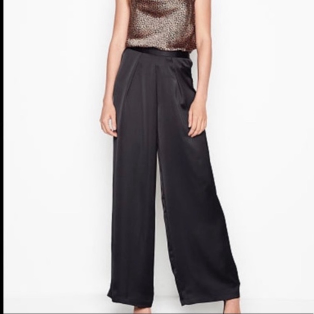 NWT black wide leg silk like pants from Victoria’s Secret